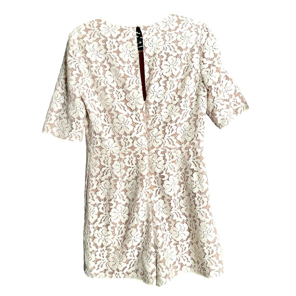 Bcbg Haile Cream Lace Short Romper - Picture 2 of 5